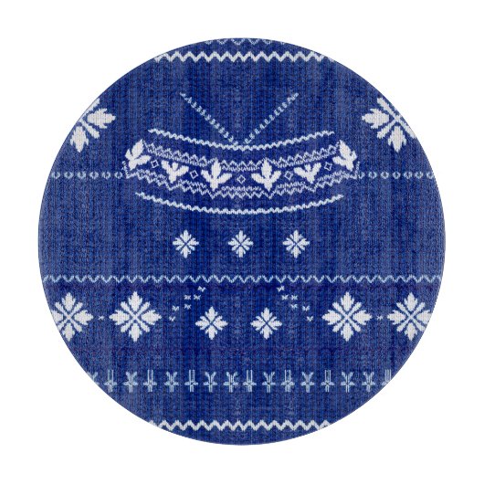 Blauw Noors Breiwerk, Snijplank (Voorkant)