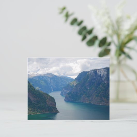 Blauw Noors Fjord Dream Briefkaart (Staand voorkant)