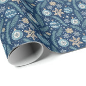 Blauw Noors Kerst Inpakpapier (Rol Hoek)
