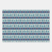 Blauw Noors Kerst Inpakpapier Vellen (Voorkant 3)