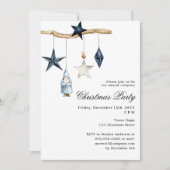 Blauw nordic decor eenvoudig bedrijf Christmas Par Kaart (Voorkant)