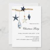 Blauw nordic decor eenvoudig kerstfeest kaart (Voorkant)