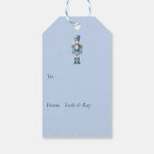 Blauw Notenkraker Kerstmis Cadeaulabel (Achterkant)