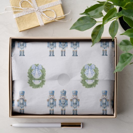 Blauw Notenkraker Kerstmis  Tissuepapier (Geschenk)