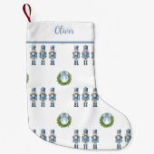 Blauw Notenkraker Nostalgisch Kleine Kerstsok (Voorkant)