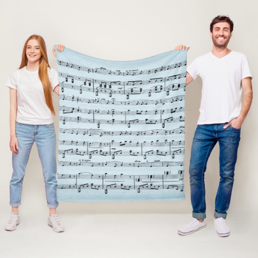 Blauw Notenmateriaal Fleece Deken (In situ)
