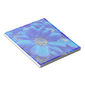 blauw notitieblok bloemen (Schuin)