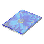 blauw notitieblok bloemen (Linkerzijde)