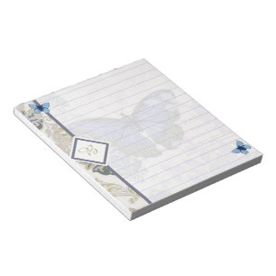 blauw notitieblok van de vlinder