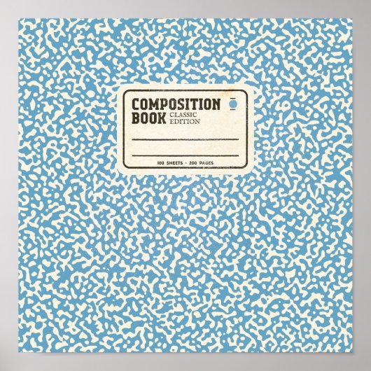 Blauw Notitieboek Poster (Voorkant)