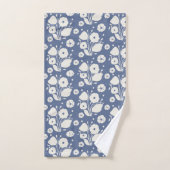 Blauw Nova en Witte Duif bloemontwerp Bad Handdoek (Handdoek)