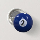 Blauw nr. 2 Billiard Pool Ball Ronde Button 3,2 Cm (Voorkant /achterkant)