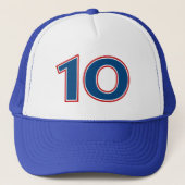 Blauw nummer 10 trucker pet (Voorkant)