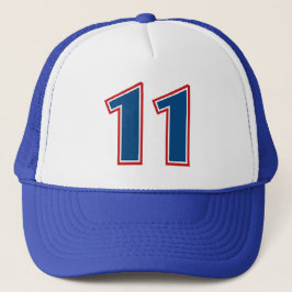 Blauw nummer 11 trucker pet