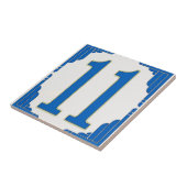 Blauw nummer 11 voor huisnummers tegeltje (Zijkant)