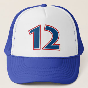 Blauw nummer 12 trucker pet