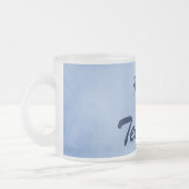 Blauw nummer 1 leraar matglas koffiemok (Links)