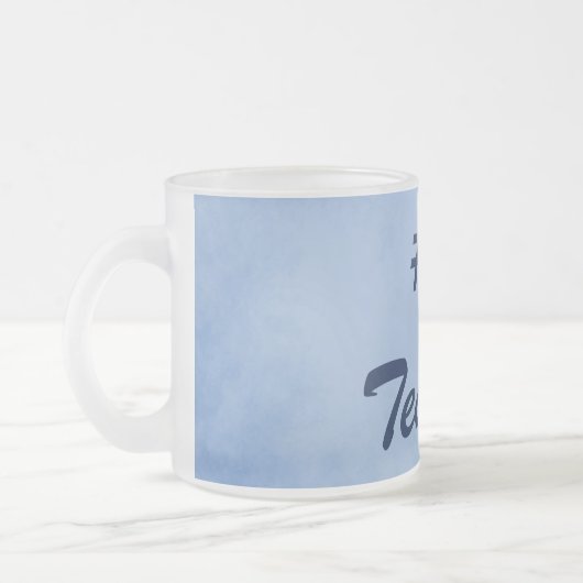 Blauw nummer 1 leraar matglas koffiemok (Links)