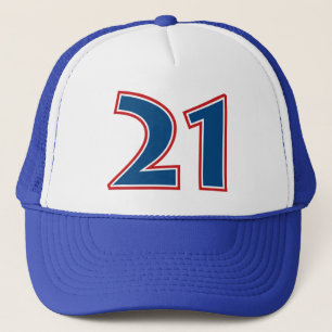 Blauw nummer 21 trucker pet