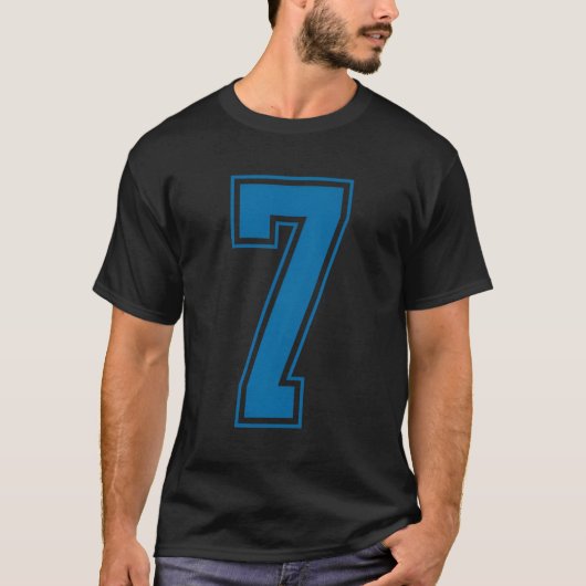 Blauw Nummer 7 Team Junior Sport Genummerd Uniform T-shirt (Voorkant)