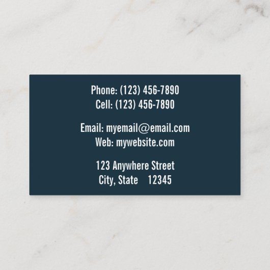 Blauw Nummer Boekhouding Visitekaartje (Achterkant)