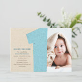 Blauw nummer één eerste wedstrijd uitnodigen kaart (Staand voorkant)