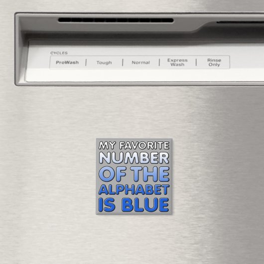 Blauw nummer van het alfabet Funny Fridge Magnet (Insitu (Vaatwasser))