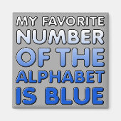 Blauw nummer van het alfabet Funny Fridge Magnet (Voorkant)