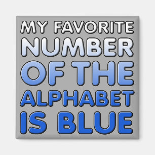 Blauw nummer van het alfabet Funny Fridge Magnet
