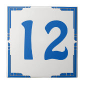 Blauw nummer voor huisnummers tegeltje (Voorkant)