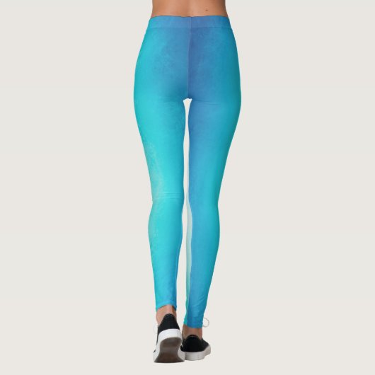 Blauw Oceaan Ontwerp Leggings (Achterkant)