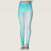Blauw Oceaan Ontwerp Leggings (Voorkant)