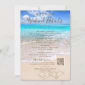 Blauw Oceaan Strand Bruiloftsweekend Details Kaart (Voorkant)