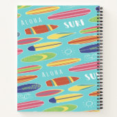 Blauw Oceaan Surfplank Spiraal Notitieboek (Achterkant)