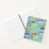 Blauw Oceaan Surfplank Spiraal Notitieboek (Binnen)