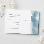 Blauw Oceaanaquarel Bruiloft RSVP Kaart