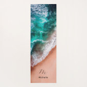 Blauw oceaanstrand Monogram Yoga Mat (Achterkant)