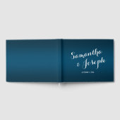 Blauw Oceaanverloop Bruiloft Gastenboek (Volledig)