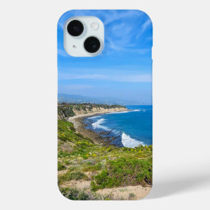 Blauw oceaanwater langs de kustlijn bij Poine Dume iPhone 15 Case