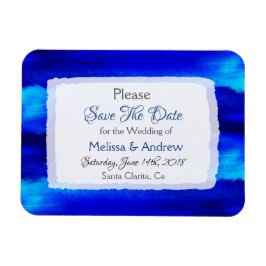Blauw Oceaanwater Trouwdag Save the Date Magneet
