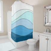 Blauw Ocean Design 226 Douchegordijn (In situ)