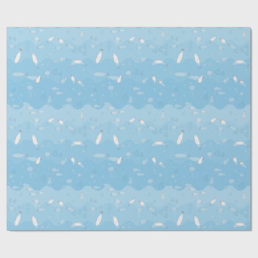 Blauw Ocean Wrapping Paper Cadeaupapier (Vlak)