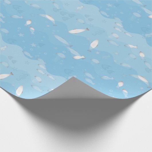 Blauw Ocean Wrapping Paper Cadeaupapier (Hoek)