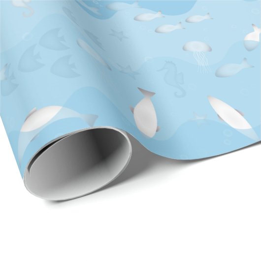 Blauw Ocean Wrapping Paper Cadeaupapier (Rol Hoek)