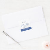Blauw oceanisch briesrood diffusorproductetiket vierkante sticker (Envelop)