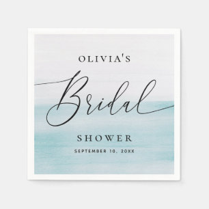 Blauw Oceanisch Bruidsfeest Elegant Zachte Stran Servet