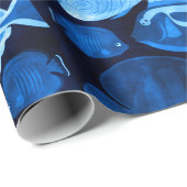 Blauw Oceanrif Vissen Patroon Aquarel Cadeaupapier (Rol Hoek)