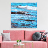 Blauw Oceanvas Canvas Afdruk (Insitu (Woonkamer))
