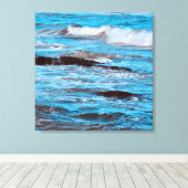 Blauw Oceanvas  Canvas Afdruk (Insitu (Houten vloer))