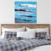 Blauw Oceanvas Canvas Afdruk (Insitu (Slaapkamer))